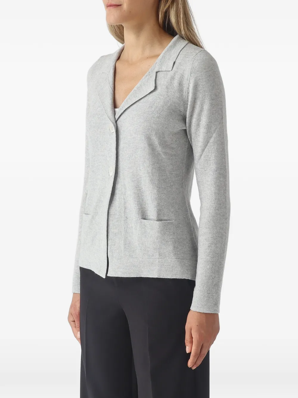 Gran Sasso Vest met gekerfde revers en knoopsluiting Grijs