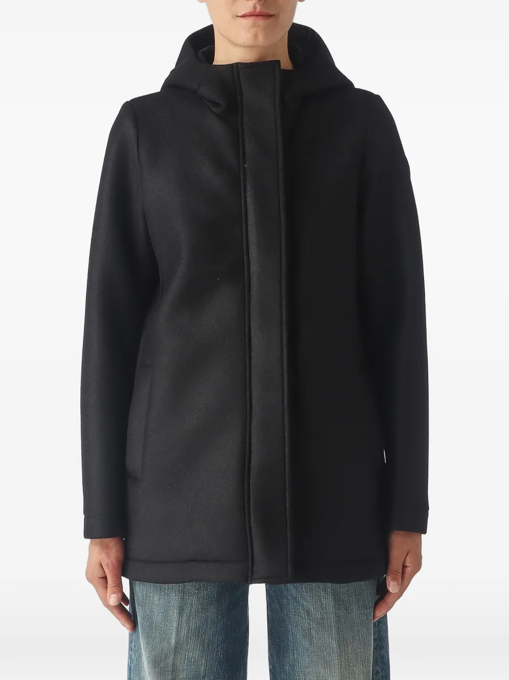 Colmar Hooded Zip-up Coat In Black