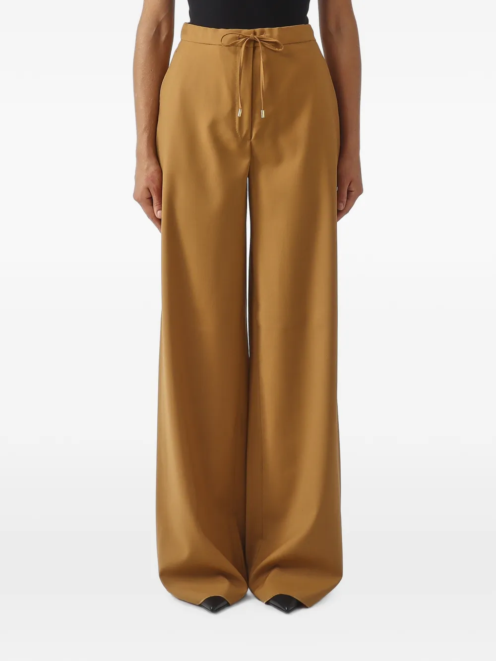 Max Mara Crisma drawstring wide-leg trousers - Marrone