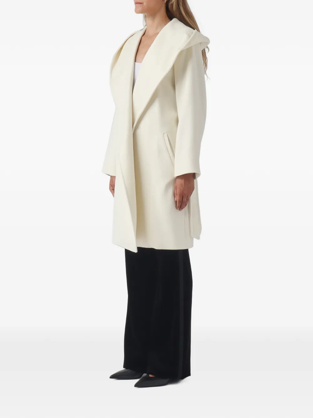 Max Mara New Mang jas met capuchon en ceintuur Wit