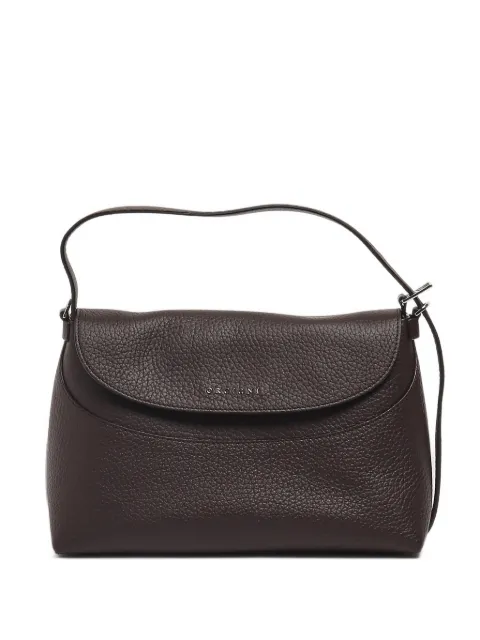 Orciani midi grained leather shoulder bag