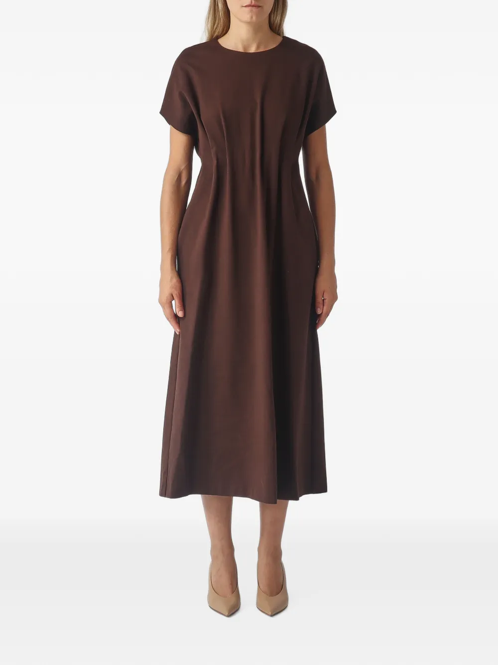 MeimeiJ pleated-waist short-sleeve midi dress