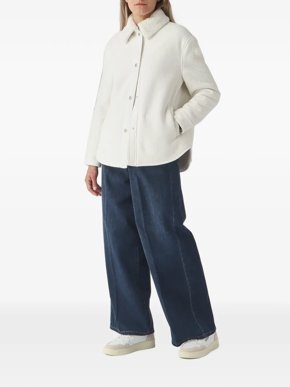 Colmar logo-patch single-breasted coat Wit