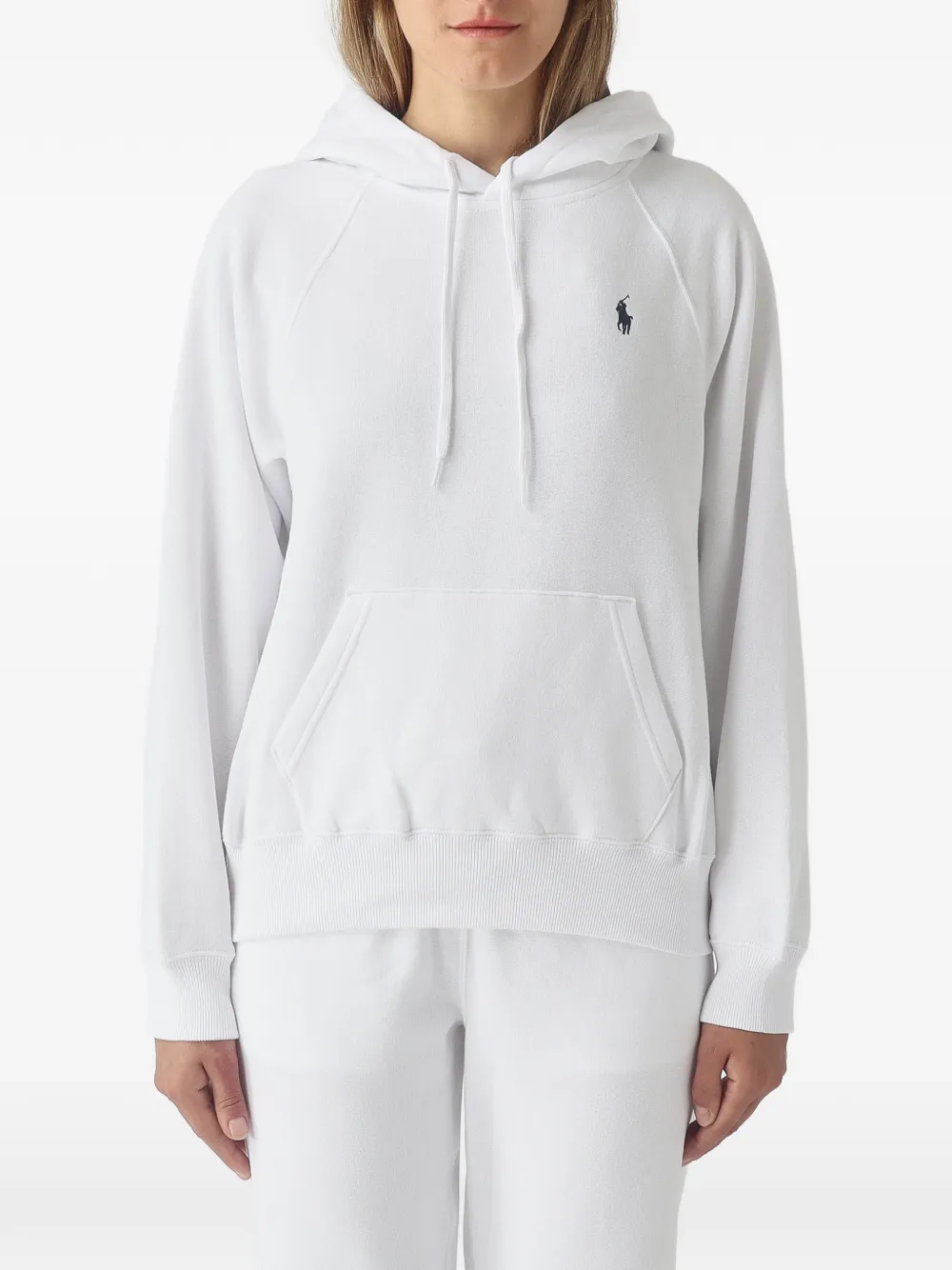 Polo Ralph Lauren Shrunken Fit Fleece Hoodie In White