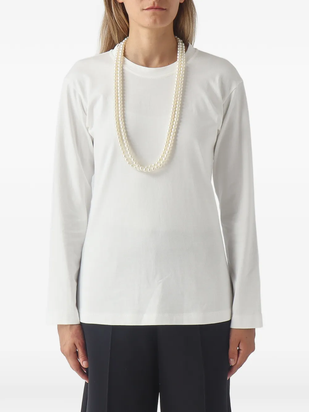 MeimeiJ faux-pearl long-sleeve T-shirt