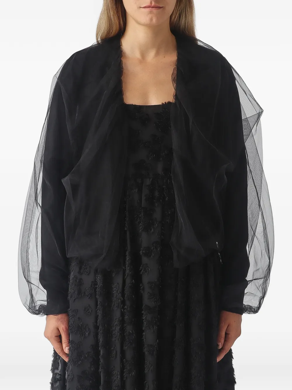 MeimeiJ tulle-overlay cardigan