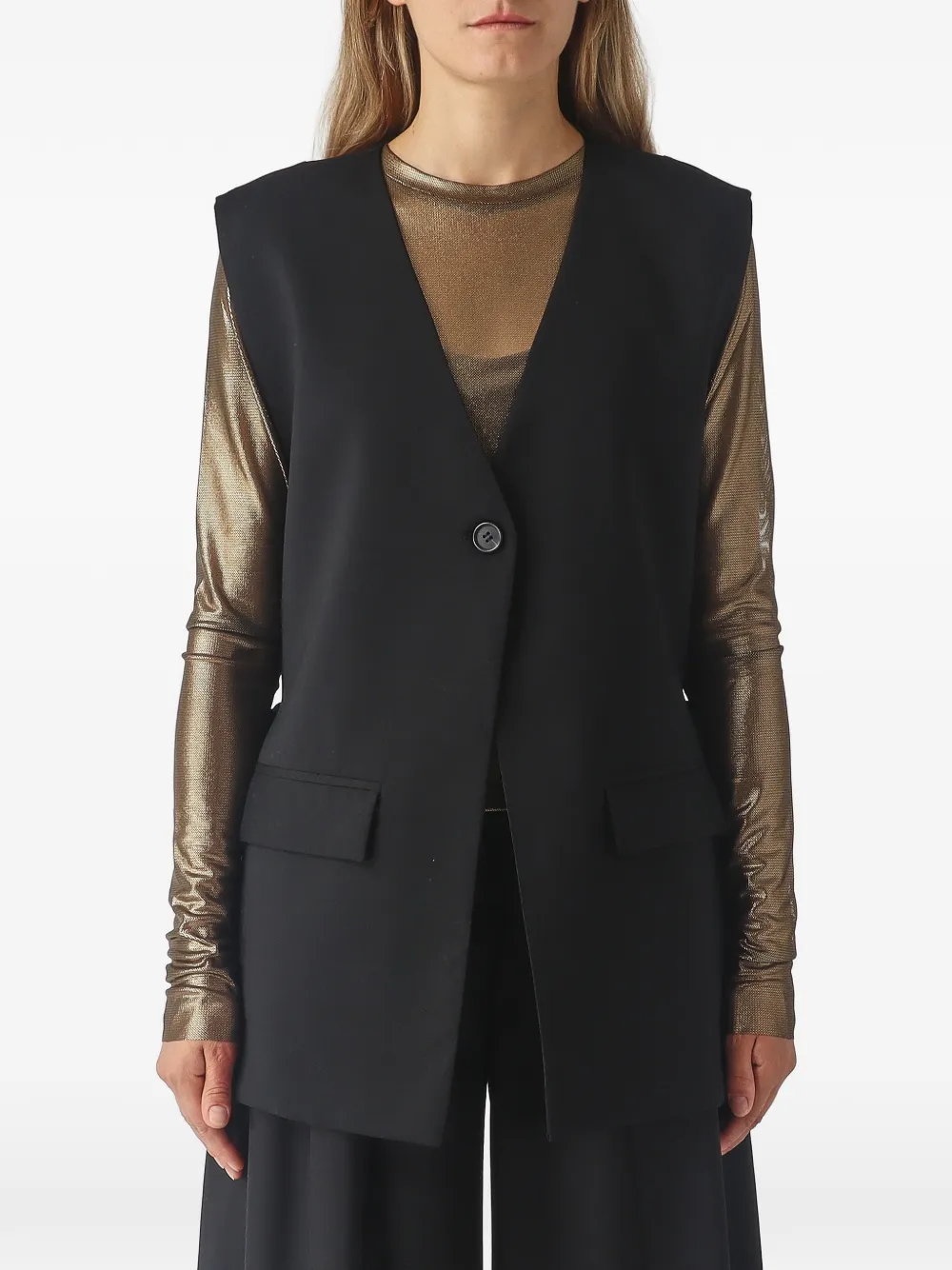 MeimeiJ V-neck single-breasted vest