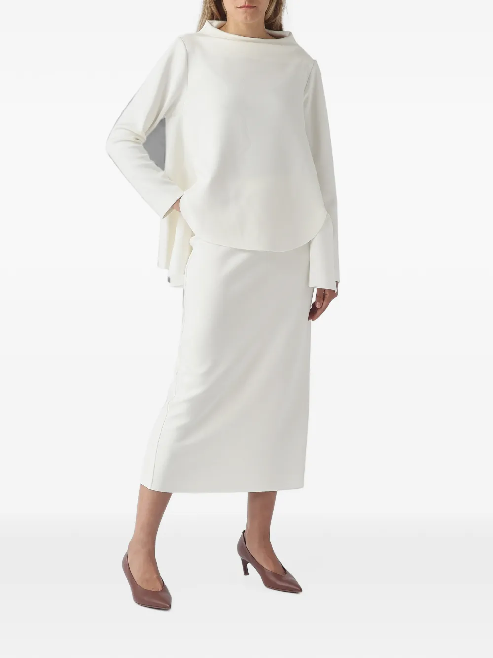 MeimeiJ Midi-rok met elastische taille Wit