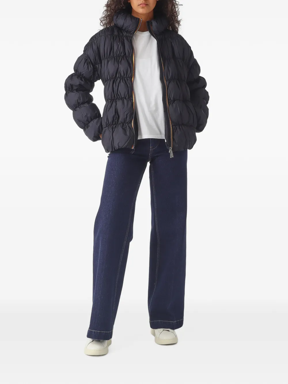 K-Way Frayn gewatteerd jack met capuchon Blauw