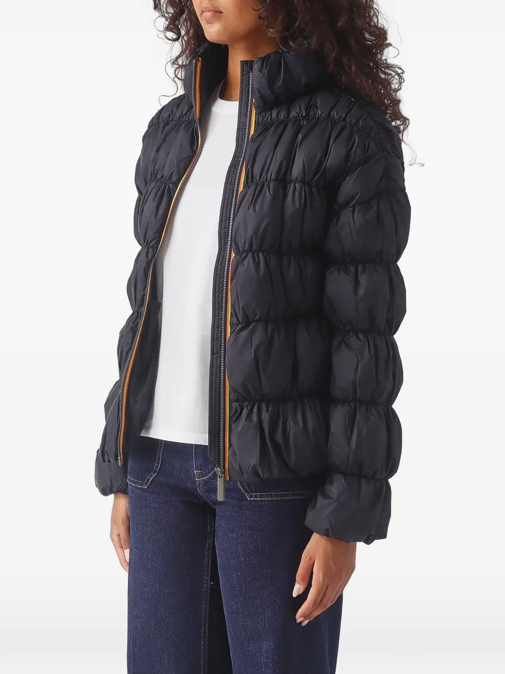 K-Way Frayn gewatteerd jack met capuchon Blauw