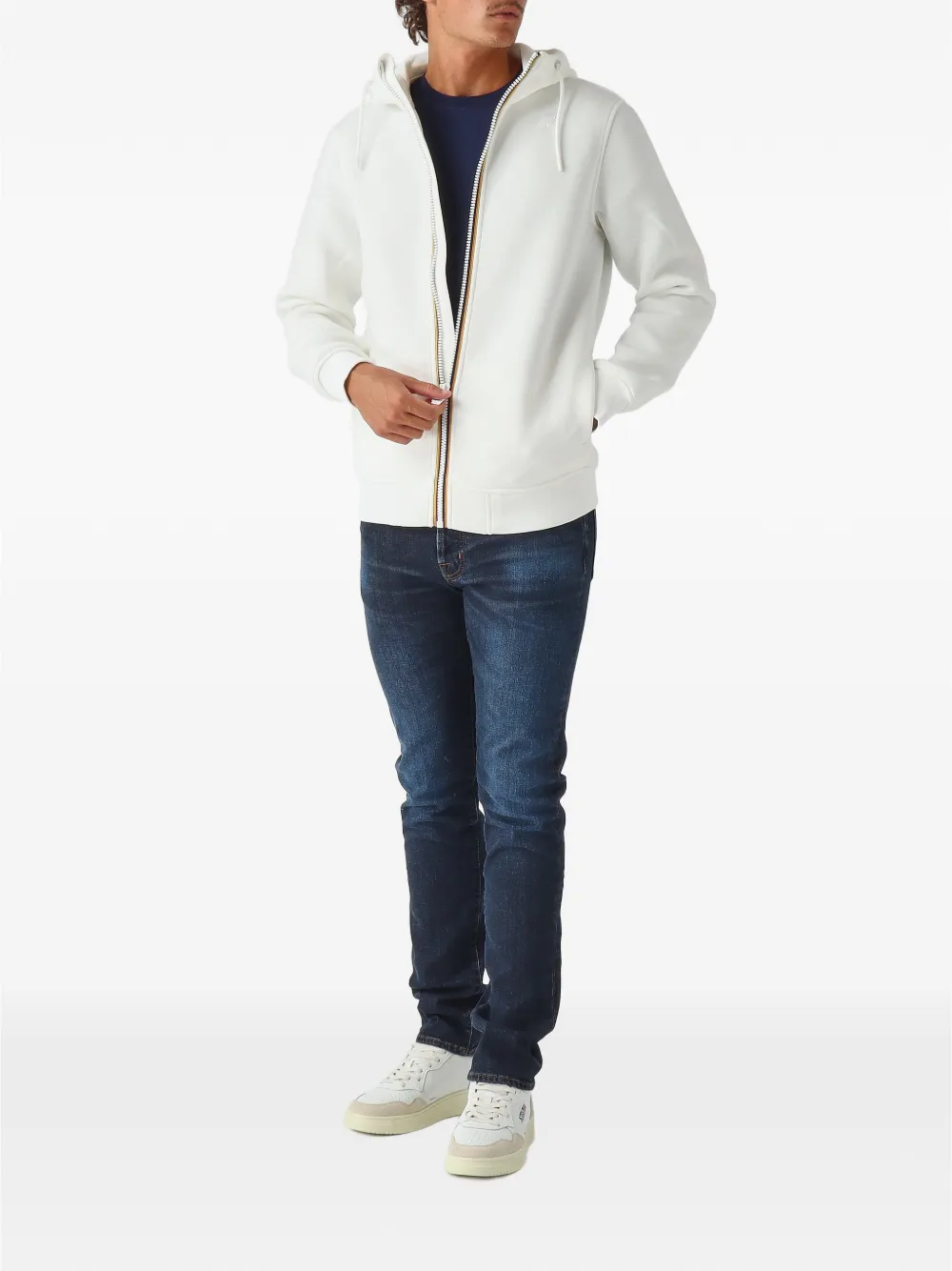 K-Way Fleece jack met logopatch Wit