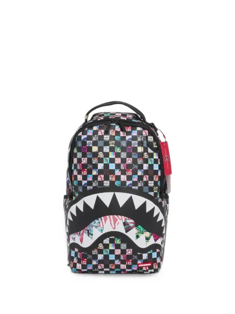 sprayground kid Shark Mouth checkered backpack