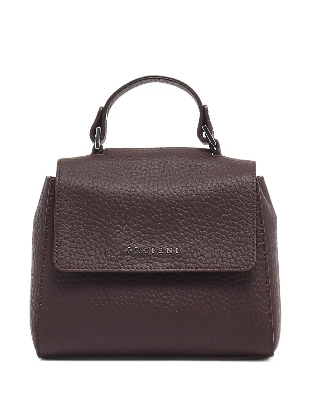 Orciani mini grained leather tote bag Bruin