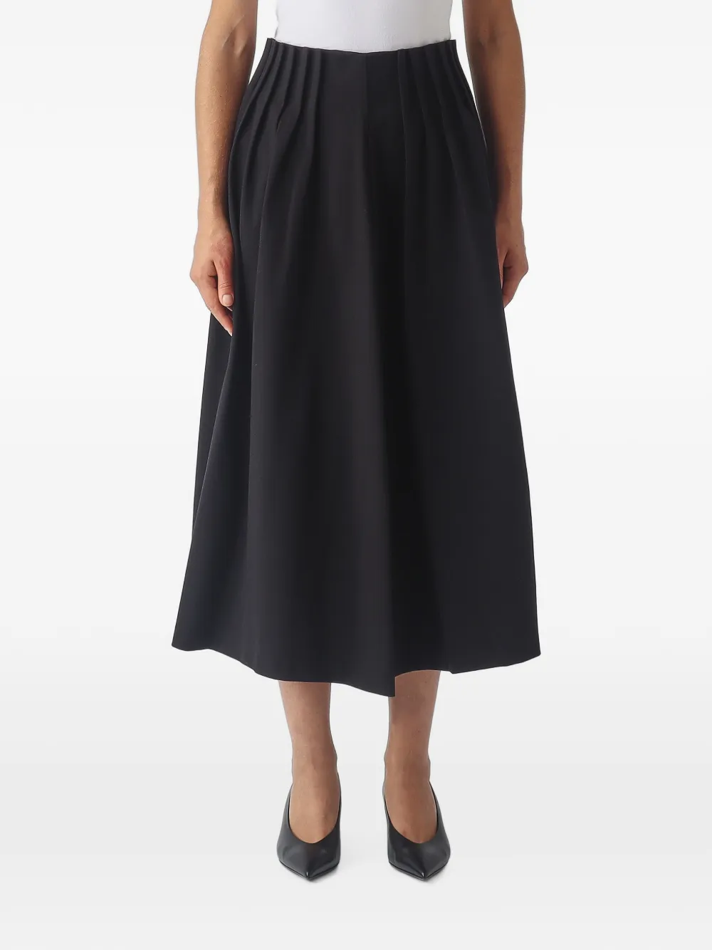 MeimeiJ pleated A-line midi skirt - Nero
