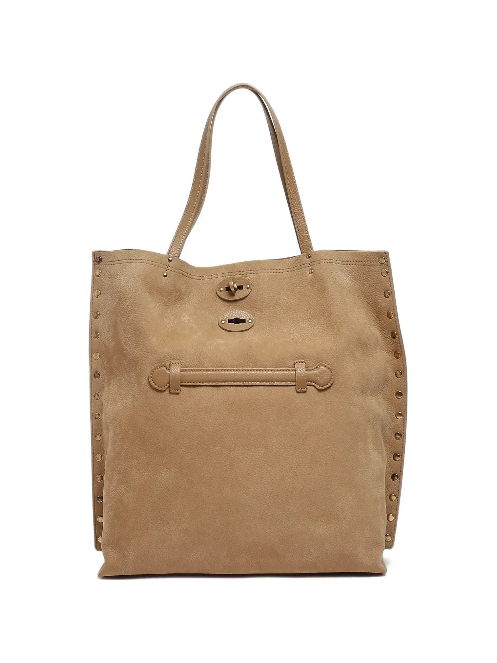 Zanellato Postina Studded Leather Shoulder Bag In Brown