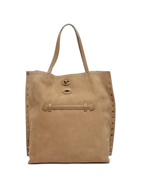 Zanellato bolsa de hombro Postina de piel con apliques