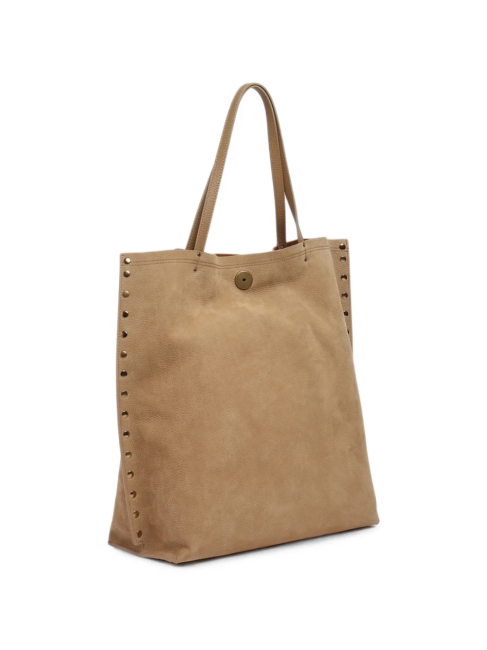 Zanellato Postina leren schoudertas met studs Beige