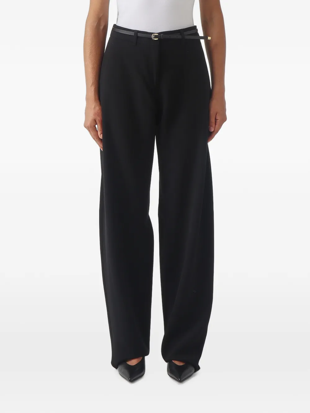 Max Mara belted wide-leg trousers - Nero