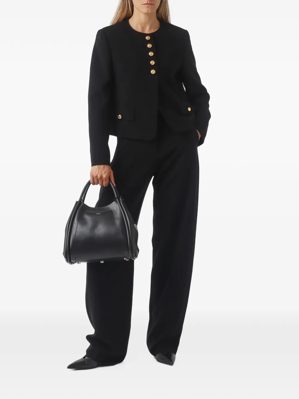 Max Mara Broek met wijde pijpen Zwart