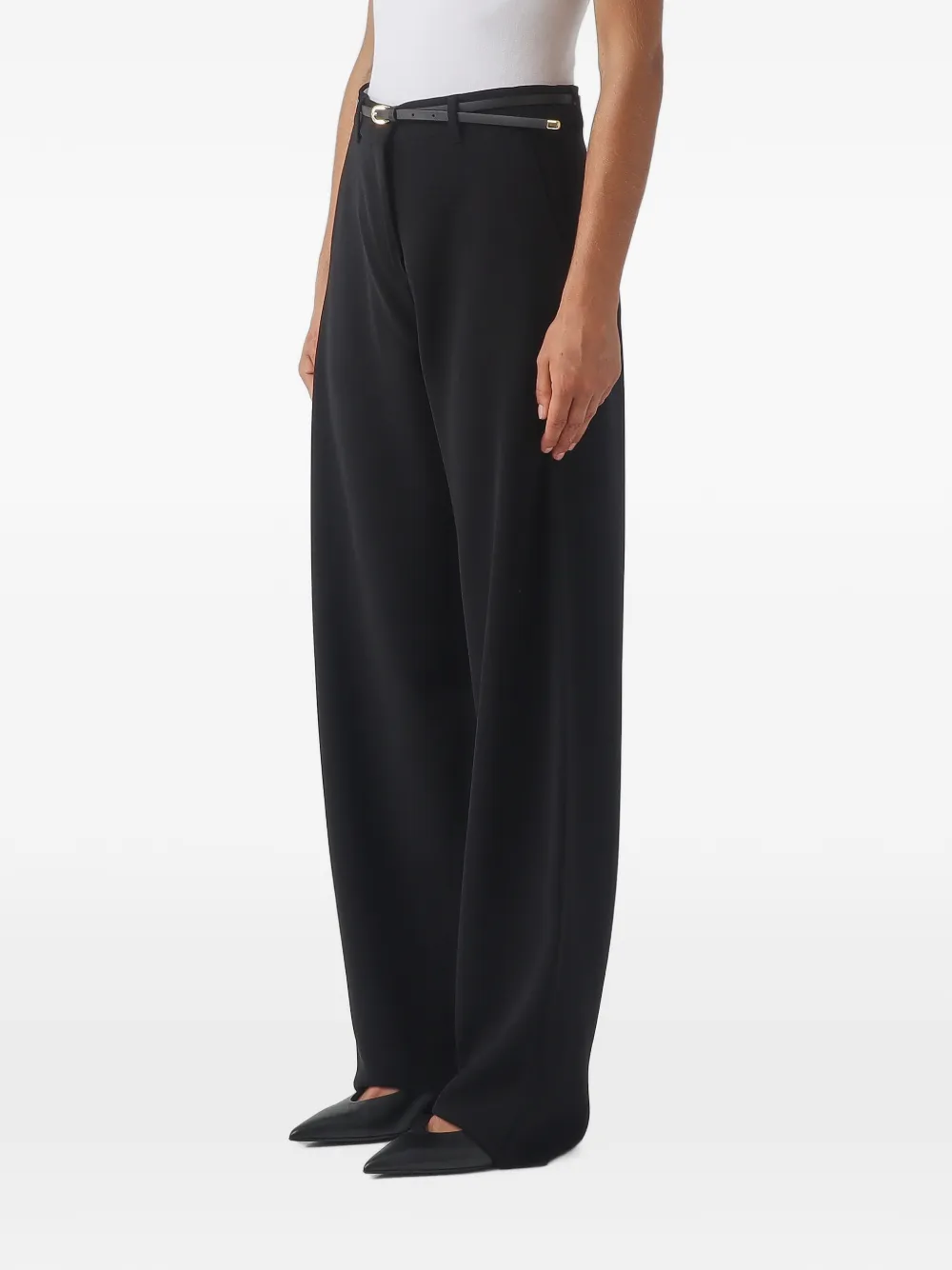 Max Mara Broek met wijde pijpen Zwart