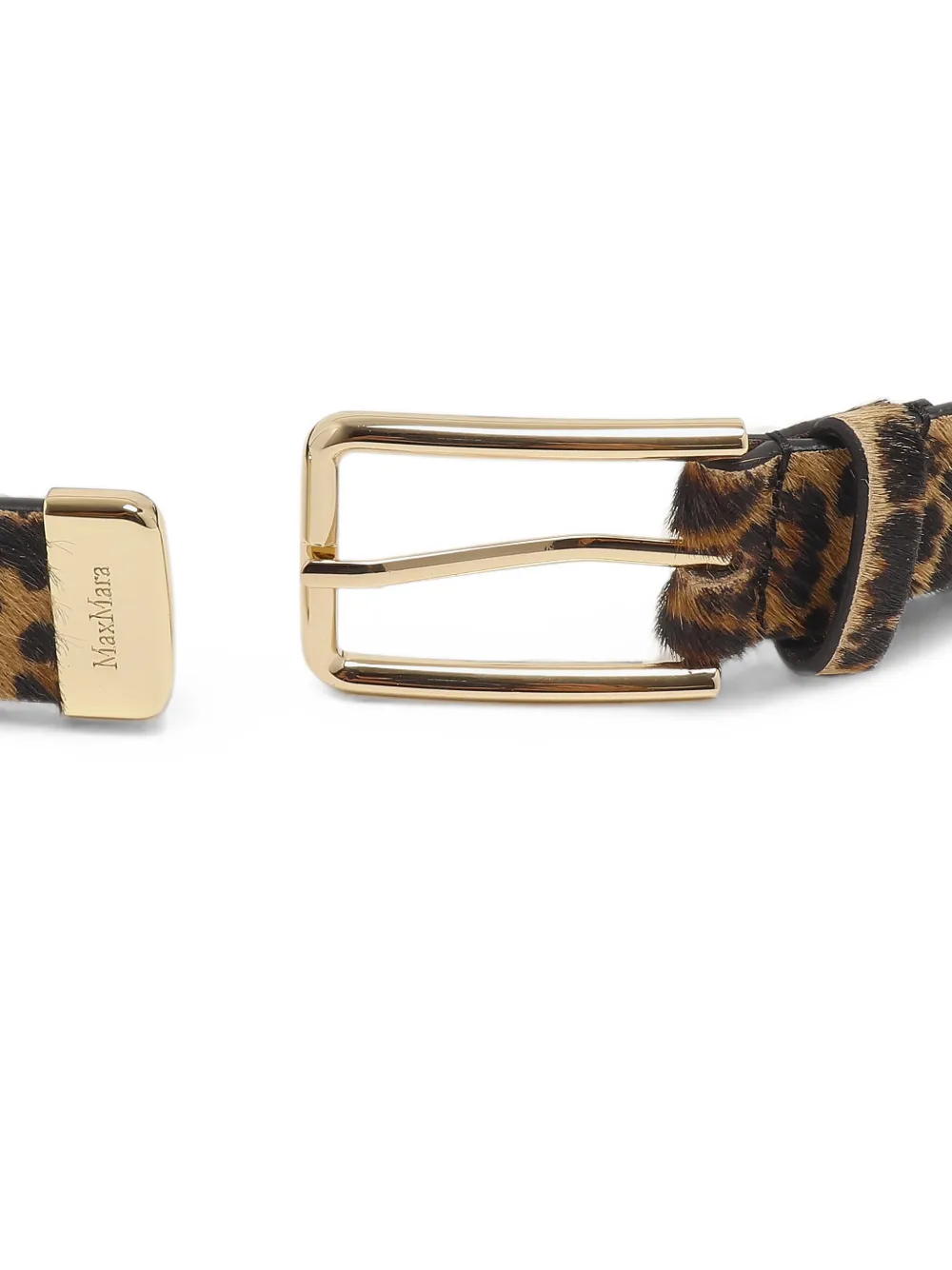 Max Mara Tometto riem met gespsluiting en luipaardprint Bruin