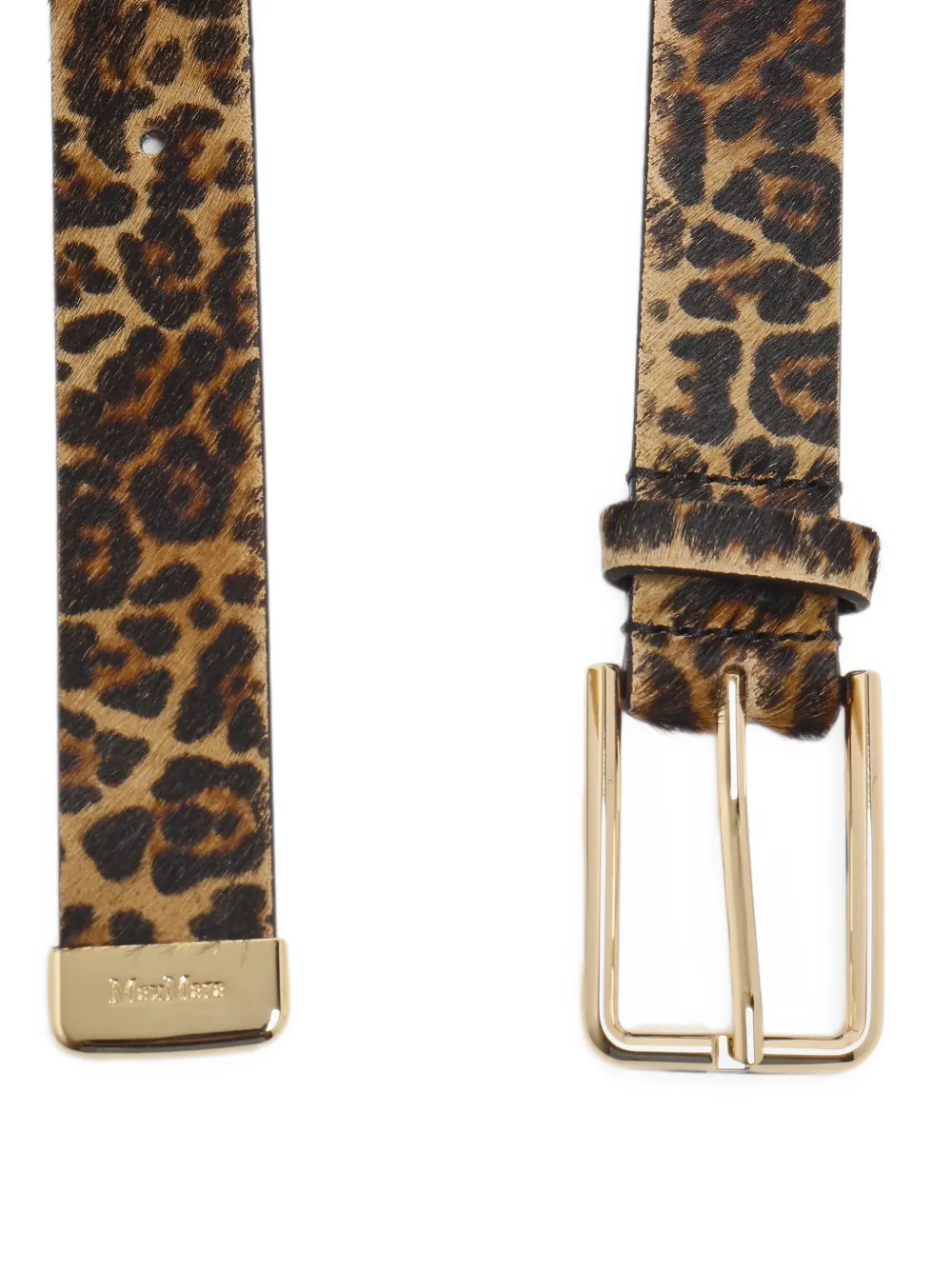 Max Mara Tometto riem met gespsluiting en luipaardprint Bruin