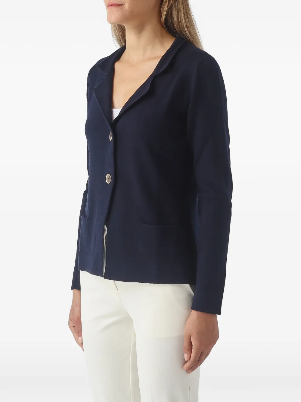Gran Sasso Gebreid jack met knoopsluiting Blauw