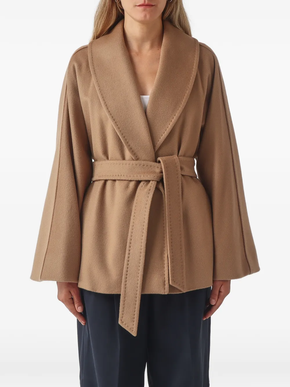 Max Mara belted shawl-collar coat - Toni neutri