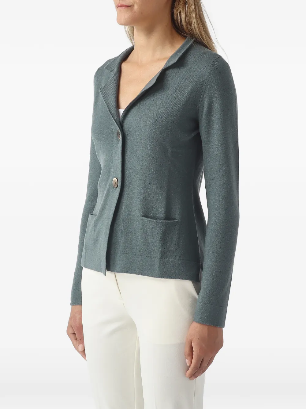 Gran Sasso Button-up jack met gekerfde revers Groen