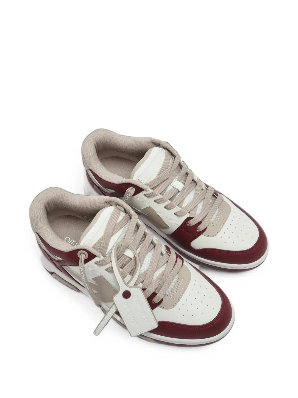 Off-White Out Of Office panelled leather sneakers Rood