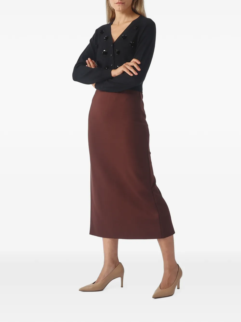 MeimeiJ Midi-rok met elastische tailleband Rood