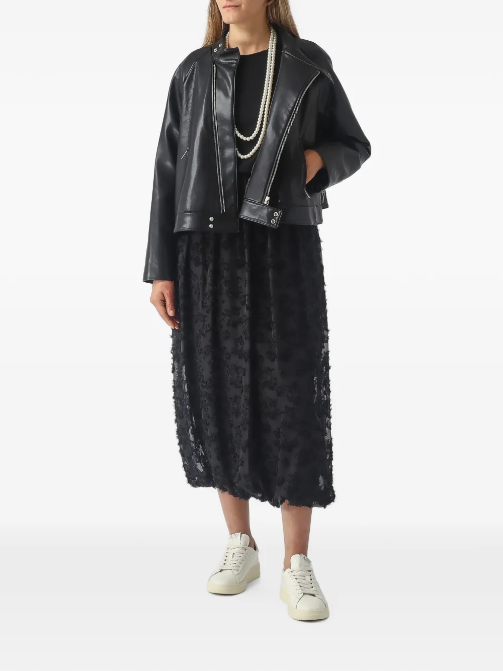 MeimeiJ Midi-rok met textuur Zwart