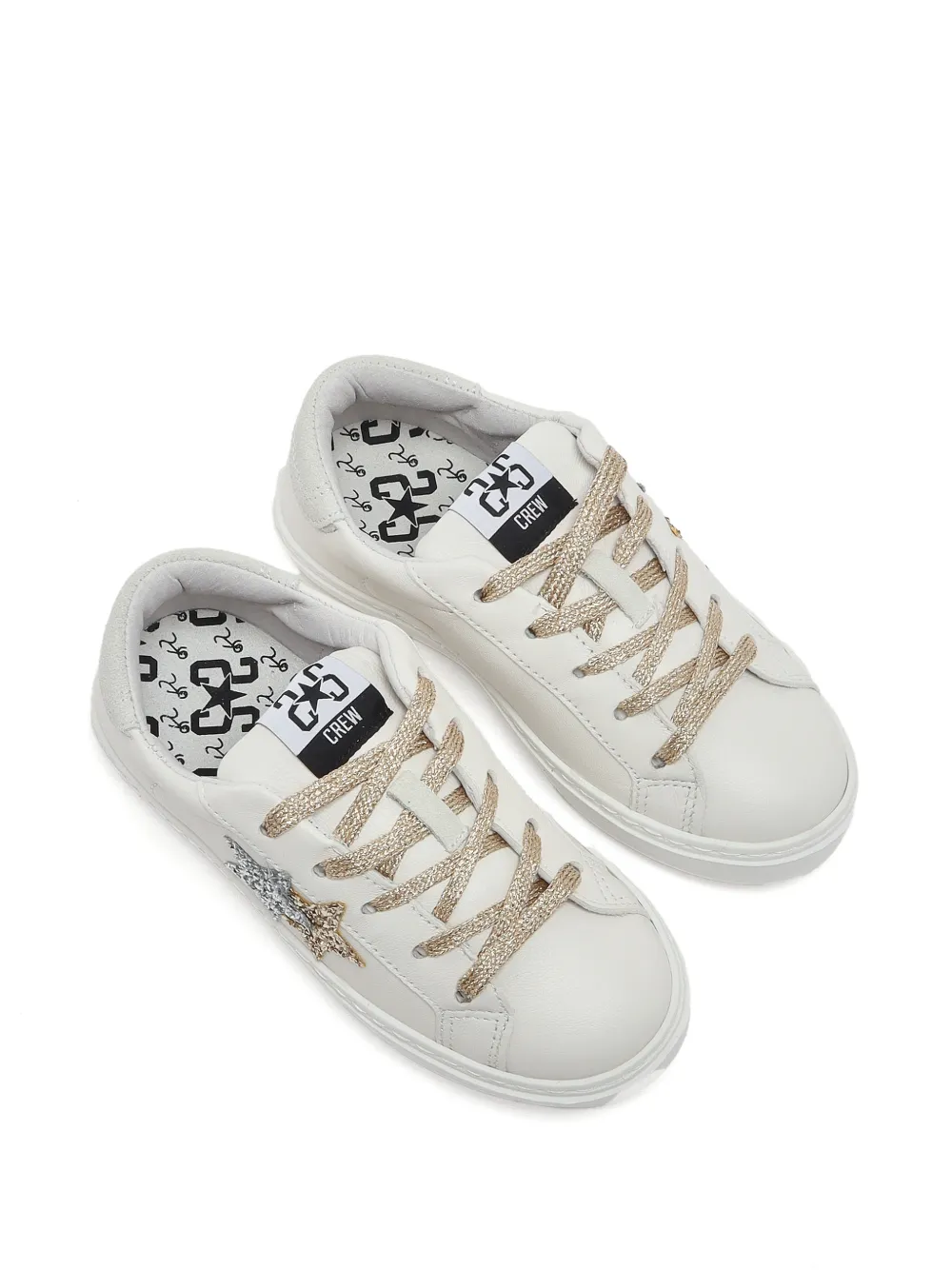 2 Star Kids glitter-star sneakers Wit