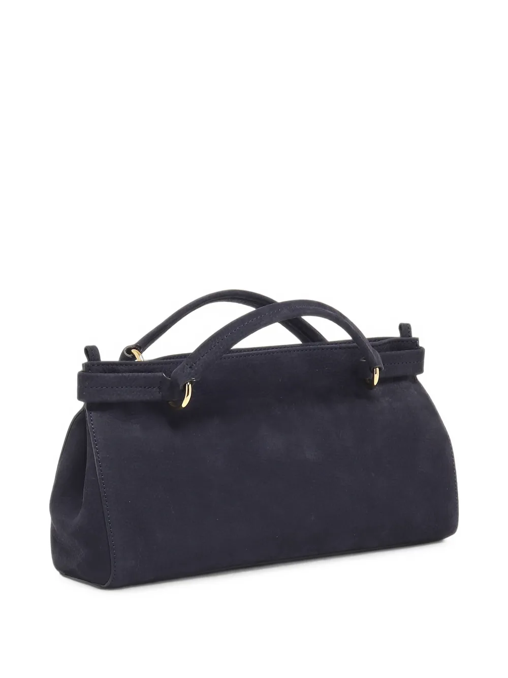 Orciani Kleine Virgo suède shopper met kettingdetail Blauw