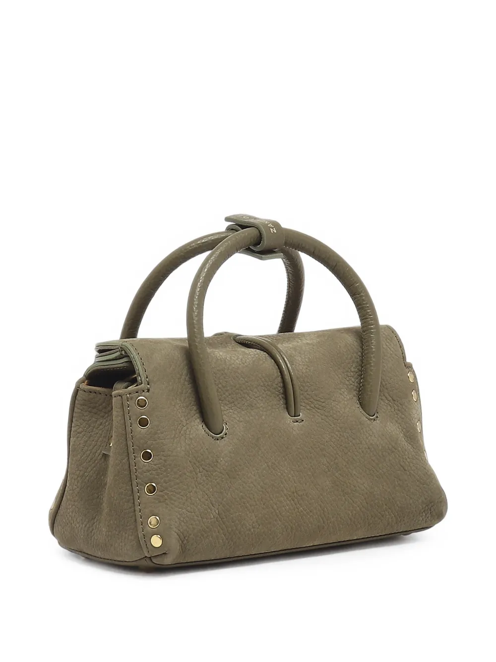 Zanellato Kleine Dotta leren shopper verfraaid met studs Groen