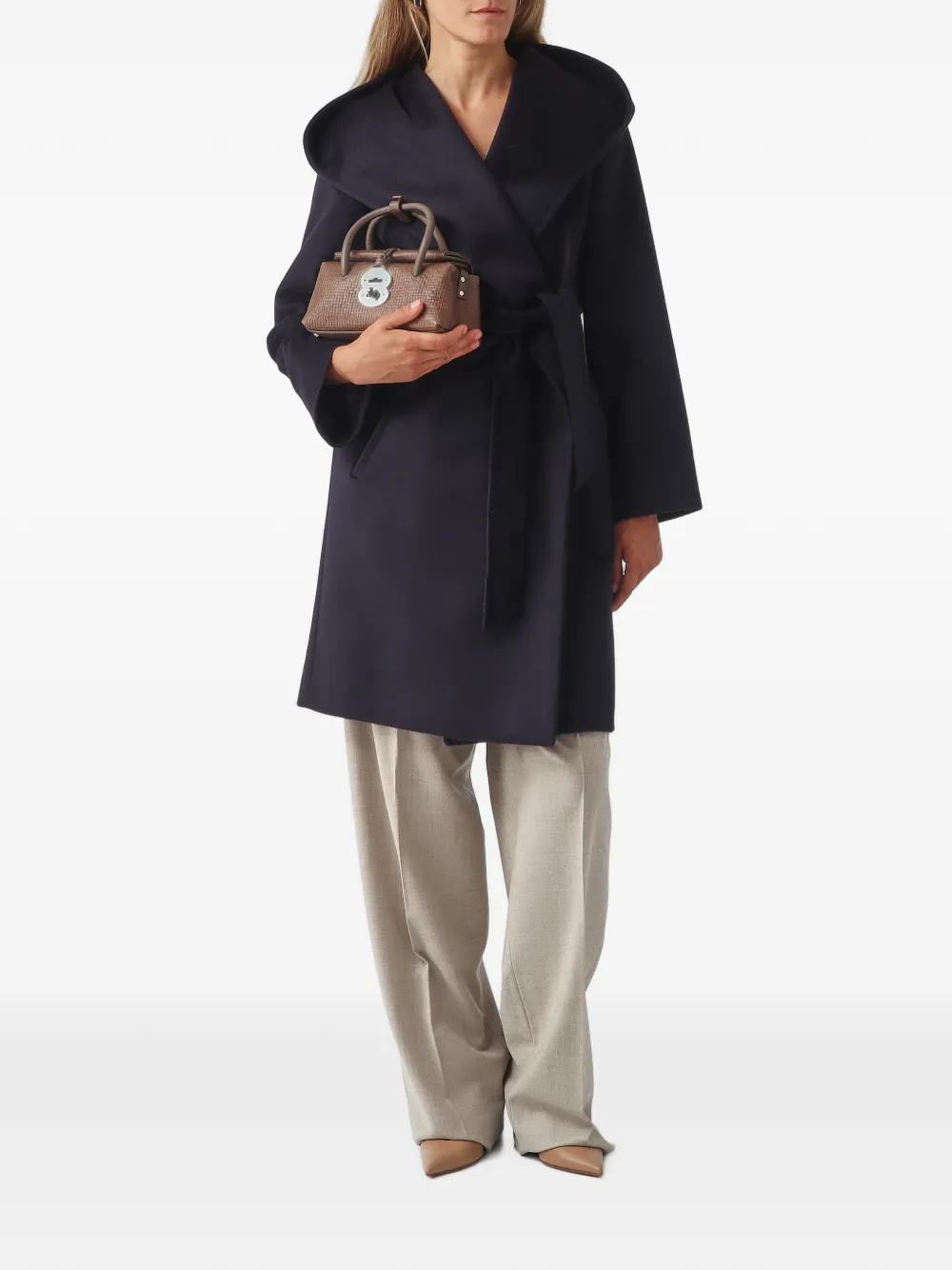 Max Mara Mantel met ceintuur Blauw