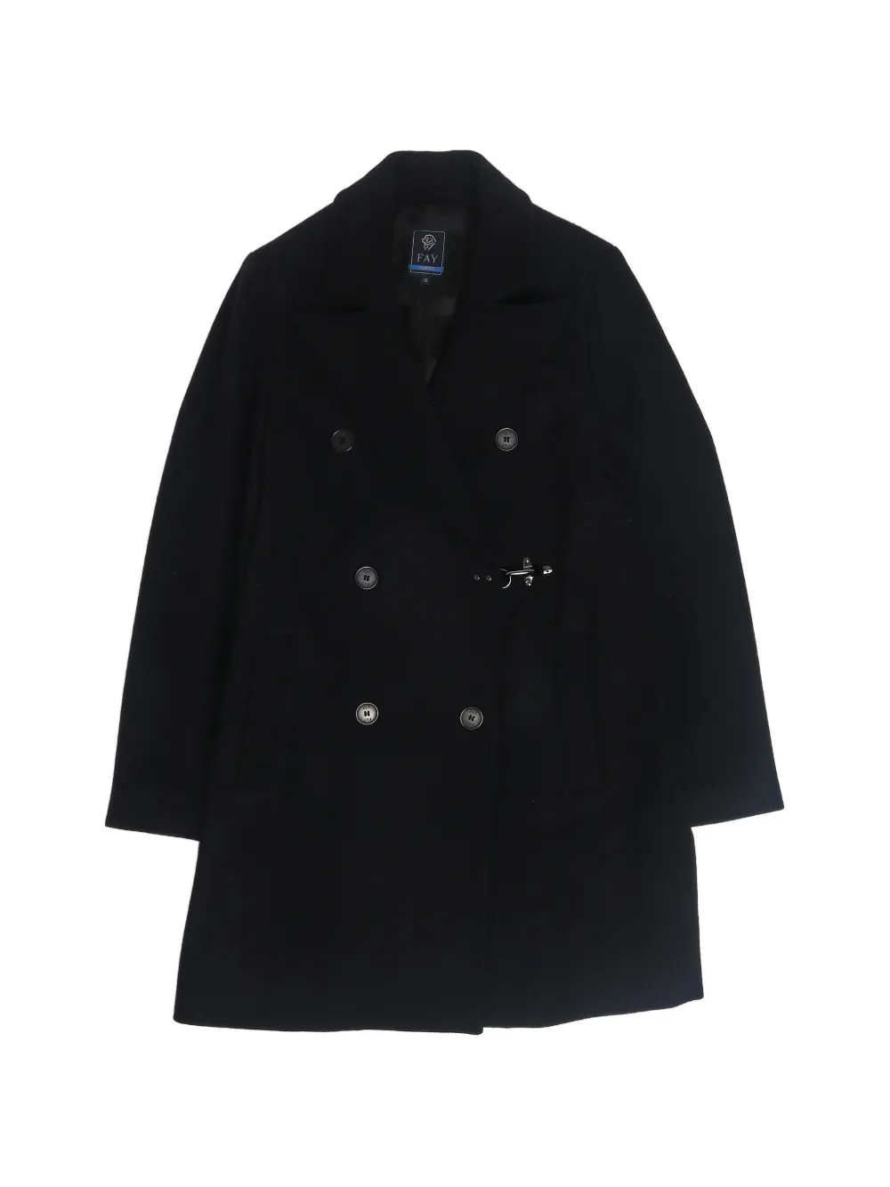 Fay Kids double-breasted hook-fastening coat - Nero