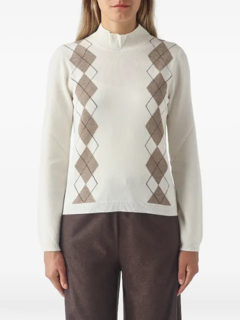 Gran Sasso argyle-pattern high-neck sweater