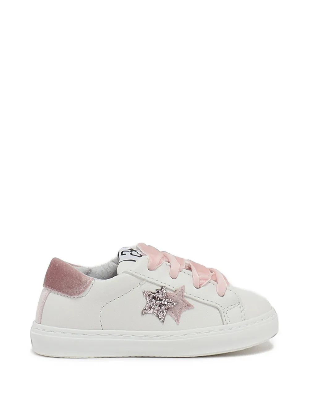 2 Star Kids baskets à patch étoile pailleté - Blanc 2 Star Kids baskets à patch étoile pailleté - Blanc