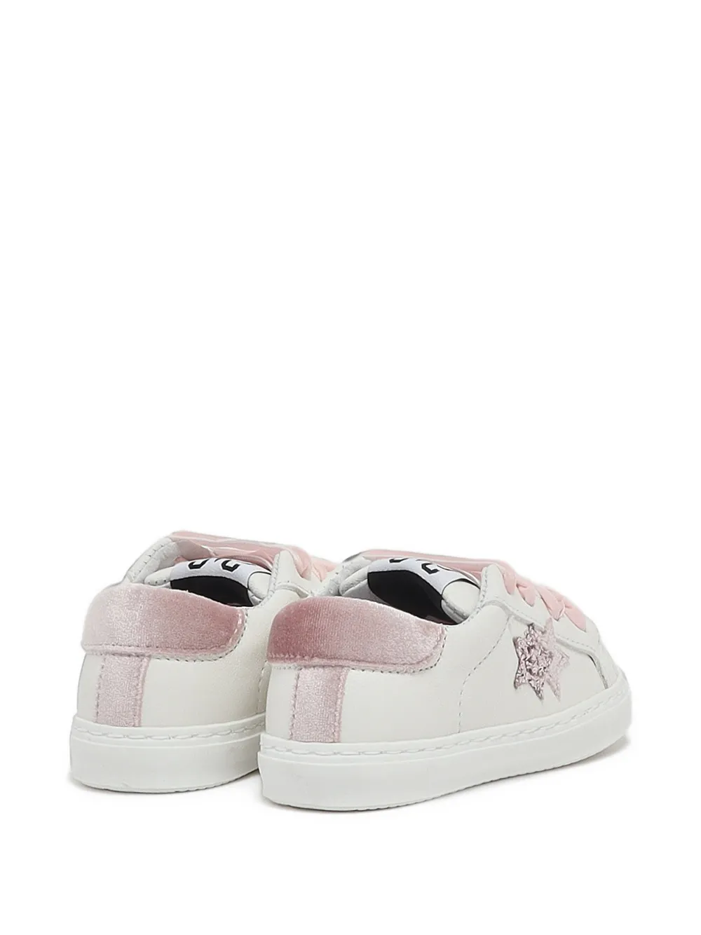 2 Star Kids glitter star-patch sneakers Wit