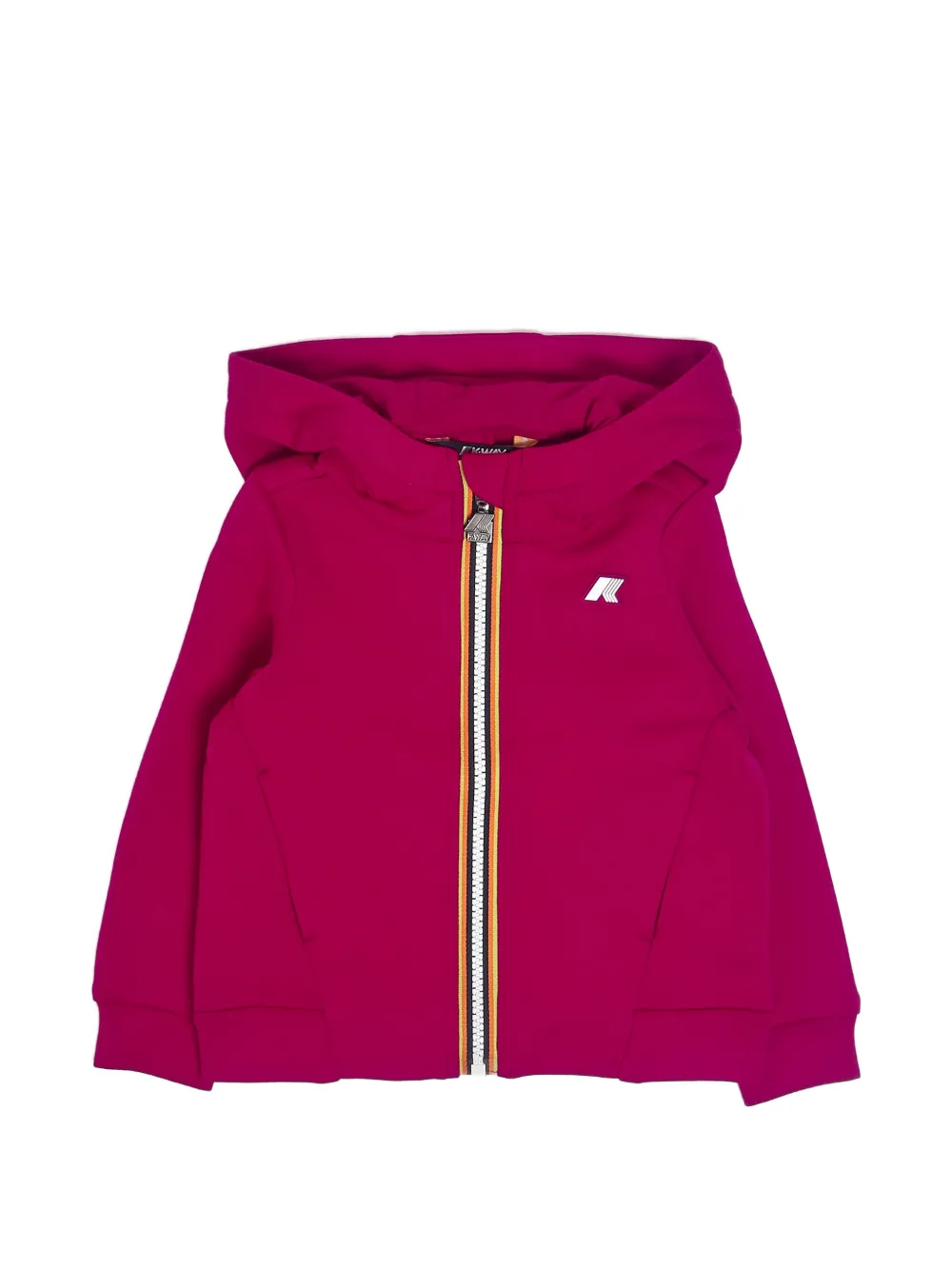 K Way Kids logo-patch zip-up hoodie - Rosa