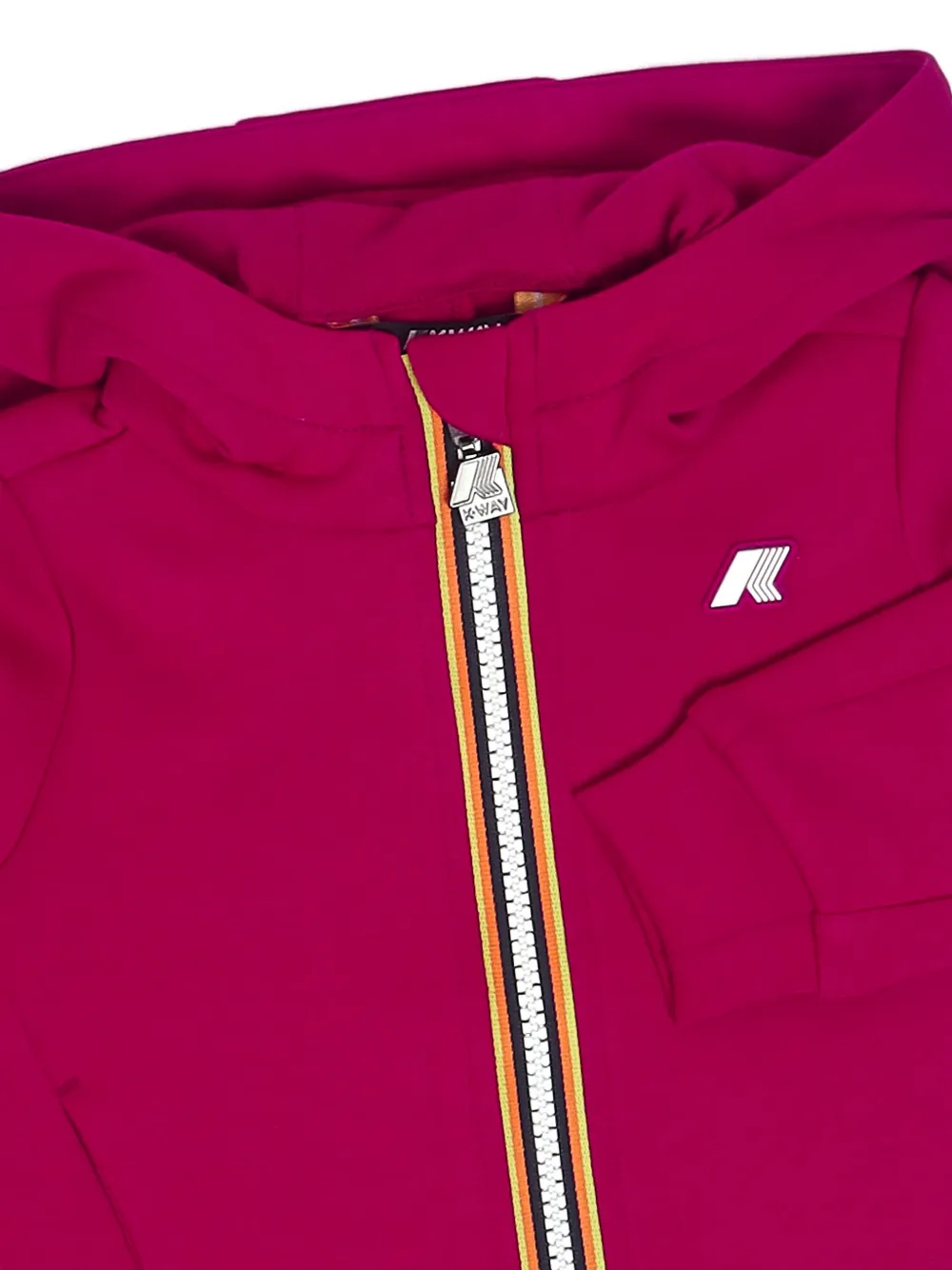 K Way Kids logo-patch zip-up hoodie Roze