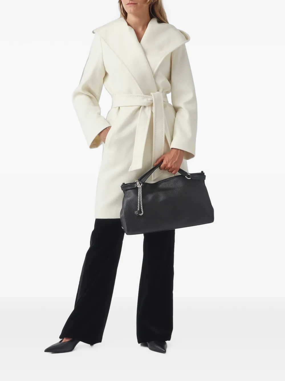 Orciani midi Virgo leather tote bag Zwart