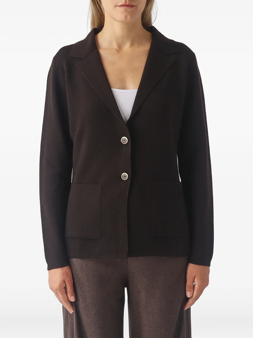 Gran Sasso fine-knit button-up blazer