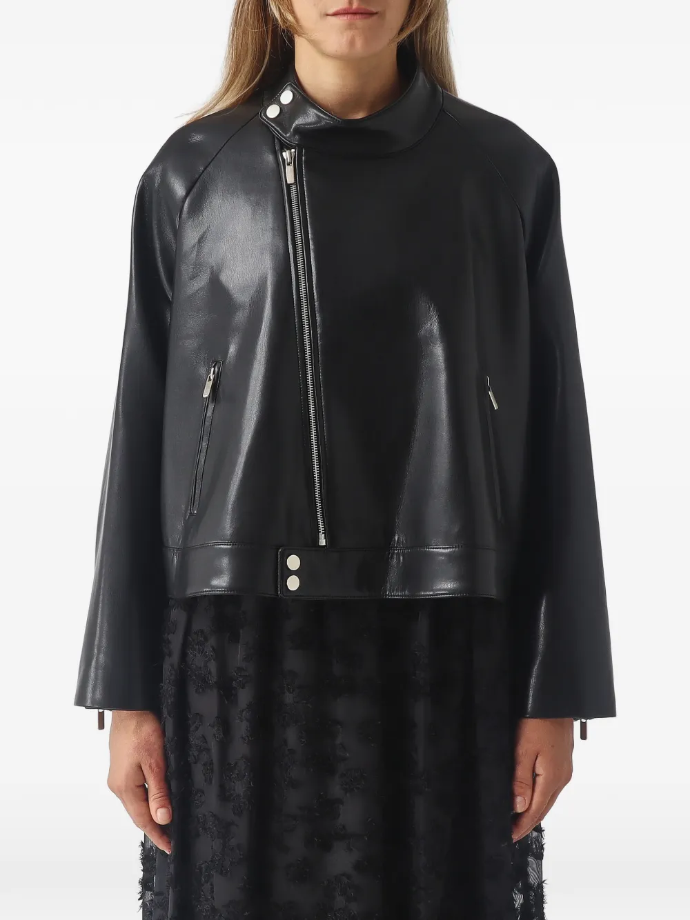 MeimeiJ asymmetric-zip cropped jacket