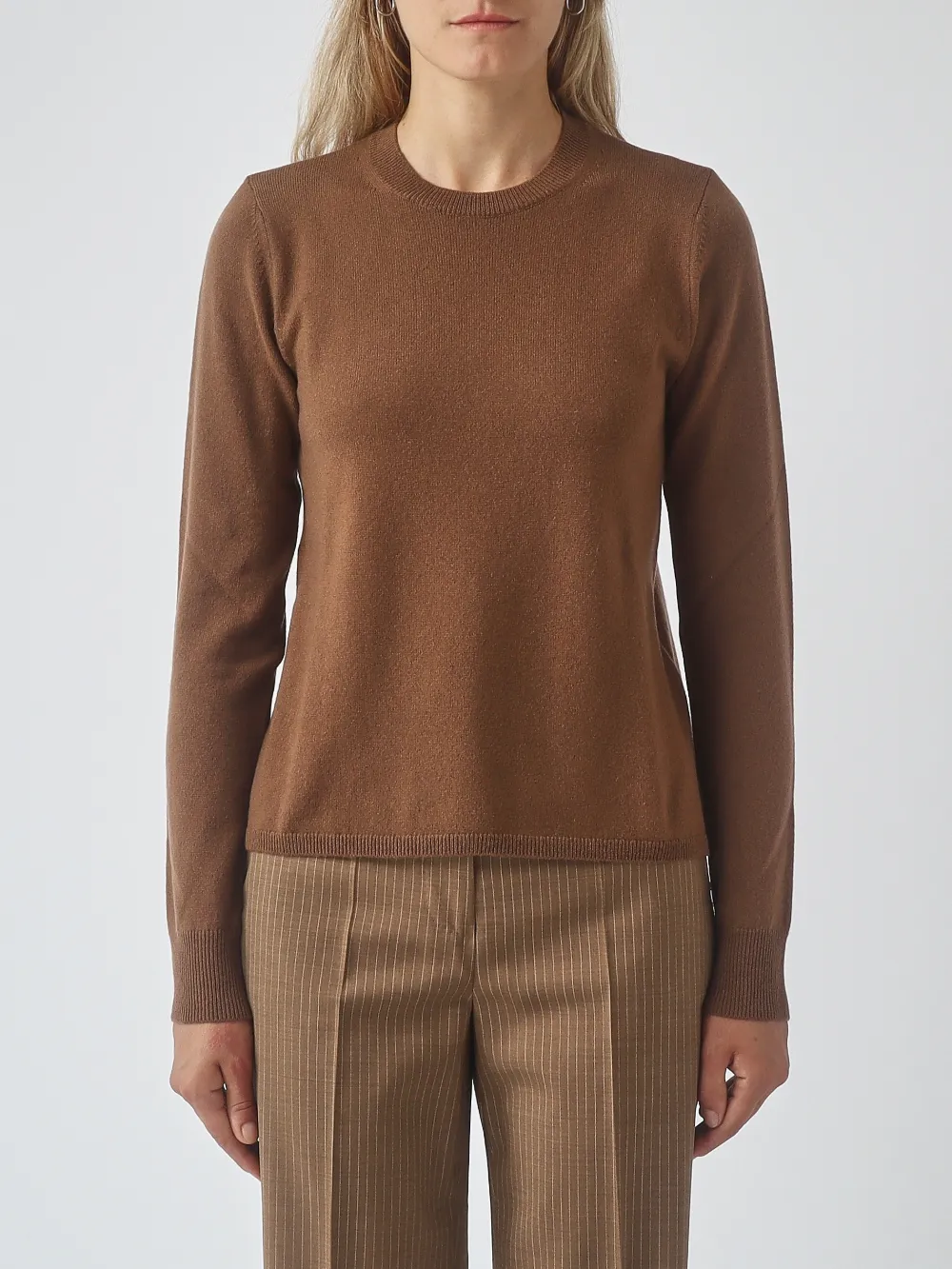 Max Mara crew-neck long-sleeve sweater - Marrone