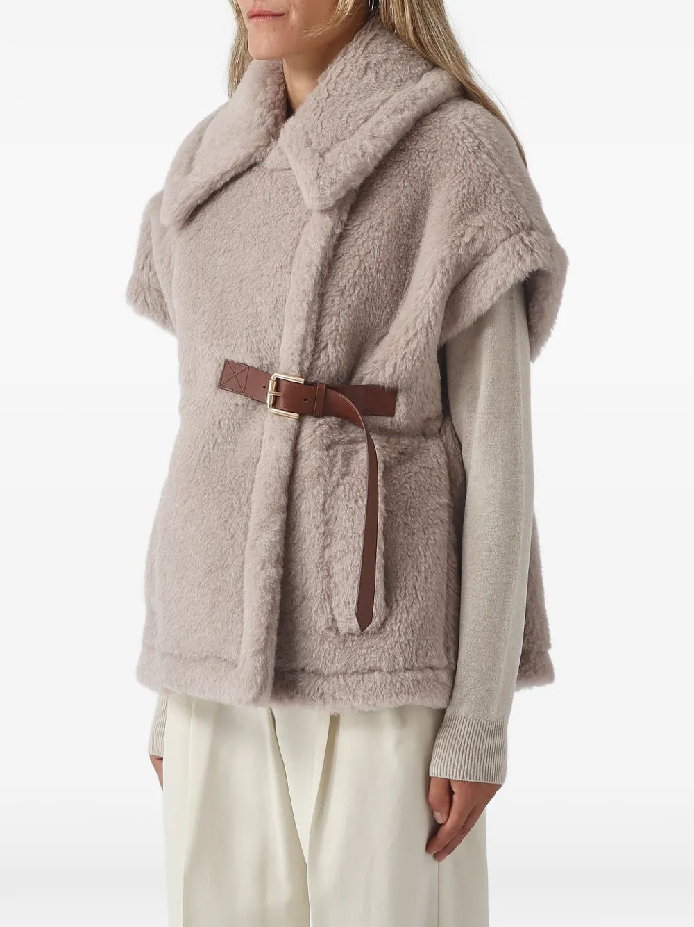 Max Mara Jas met ceintuur Beige