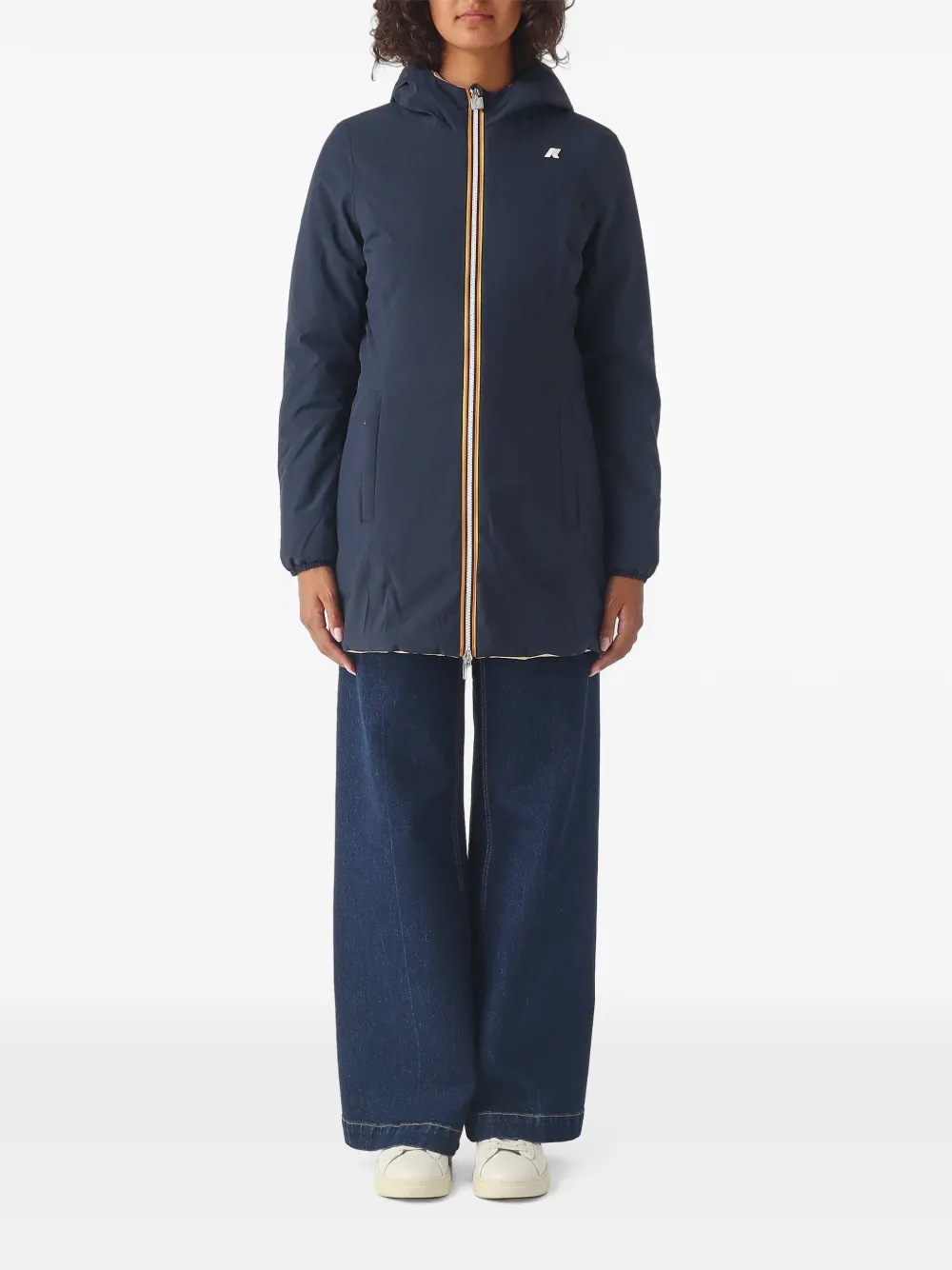 K-Way Denise ST Warm Double hooded logo-print jacket - Blu