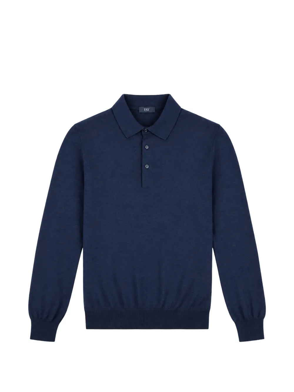 Fay Long-sleeve Polo Sweater In Purple