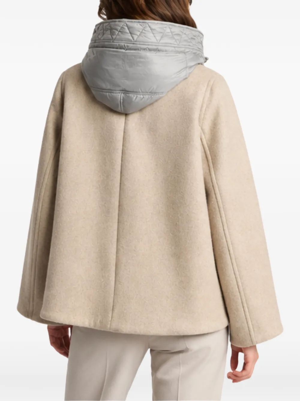 Fay Cape met capuchon en houtje-touwtjesluiting Beige